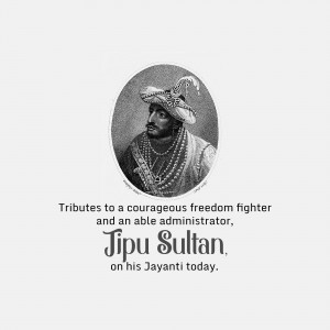 Tipu Sultan Jayanti Poster For Twitter