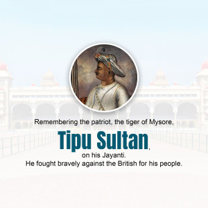 Tipu Sultan Jayanti Flyer For Facebook