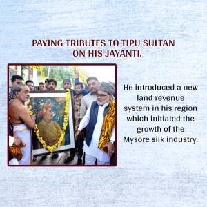 Tribute To Tipu Sultan Jayanti Advertisement For Google Business Profile