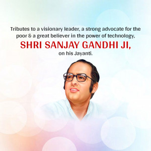 Shri Sanjay Gandhi Ji Jayanti Flyer For Telegram