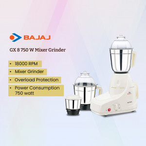 Bajaj GX 8 750W Mixer Grinder with Jars