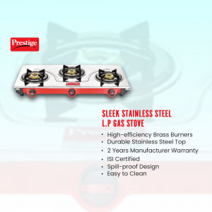 Prestige 4-burner stainless steel gas stove with sleek design