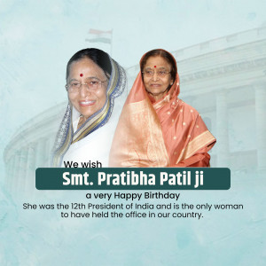 Pratibha Patil Birthday Wish Graphic For Facebook
