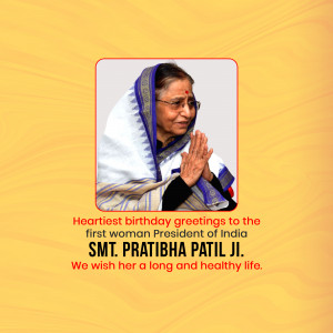 Pratibha Patil Birthday Greetings Artwork For X