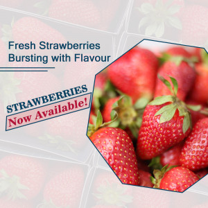 Fresh Strawberries - Now Available! Template For Facebook