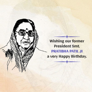 Pratibha Patil Birthday Wish Image For WhatsApp