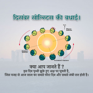 Illustration explaining the winter solstice and the Earth's tilt.