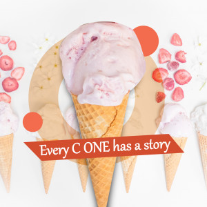 Strawberry Ice Cream Cone Template For Instagram