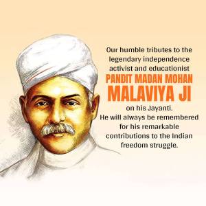 Pandit Madan Mohan Malaviya Jayanti Design For Pinterest