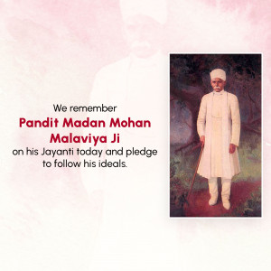 Pandit Madan Mohan Malaviya Jayanti Social Media Post For Google Business Profile
