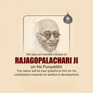Rajagopalachari Ji Punyathithi Business Poster For Twitter