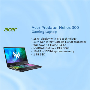 Acer Predator Helios 300 Gaming Laptop with specifications
