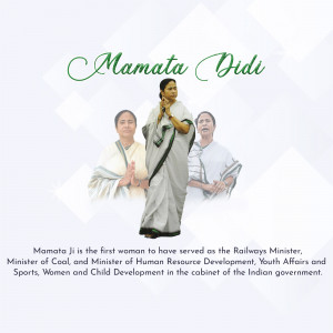 Mamata Didi - First Woman Railway Minister Poster For Pinterest