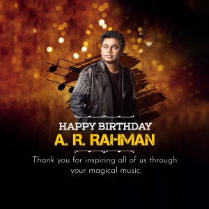 Happy Birthday A.R. Rahman Template For X