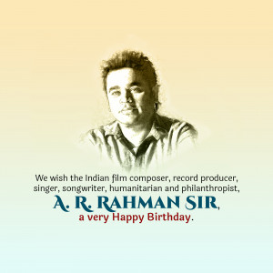 A.R. Rahman Birthday Wish Template For Twitter
