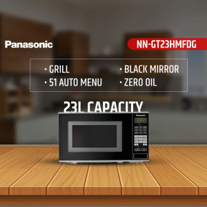 Panasonic 23L Microwave Oven with Grill and Black Mirror Finish
