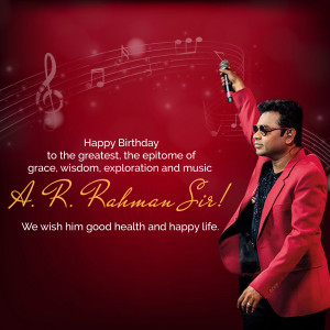 A.R. Rahman Birthday Wish Template For Pinterest