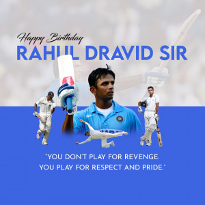 Rahul Dravid Birthday Wish Design For LinkedIn