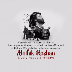 Hrithik Roshan Birthday Wish Graphic For Threads