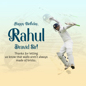 Rahul Dravid Birthday Wish Template For Google Business Profile