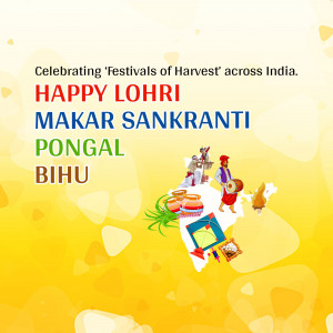 Happy Lohri, Makar Sankranti, Pongal & Bihu Banner For WhatsApp