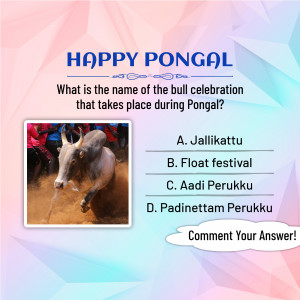 Pongal Jallikattu Quiz with multiple choice options