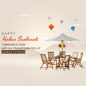Happy Makar Sankranti Outdoor Furniture Sale Poster For Facebook