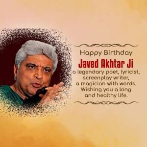 Happy Birthday Javed Akhtar Banner For X