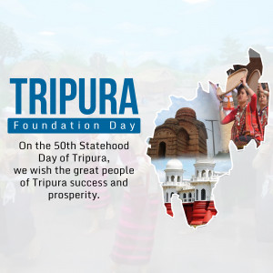 Tripura Foundation Day - 50th Statehood Banner For X