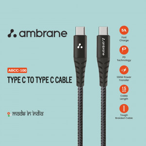 Ambrane ABC-100 Type C to Type C Fast Charging Cable