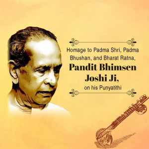 Pandit Bhimsen Joshi - Homage On Punyathithi Social Media Post For Facebook