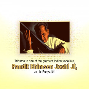 Pandit Bhimsen Joshi Ji Punyathithi Business Poster For Twitter