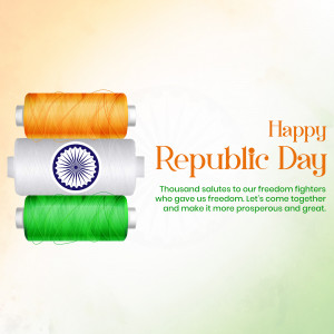 Republic Day of India with thread spools in tricolor