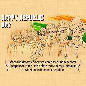 Republic Day of India with portraits of freedom fighters