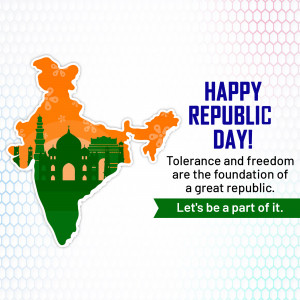 Republic Day of India with map and monuments