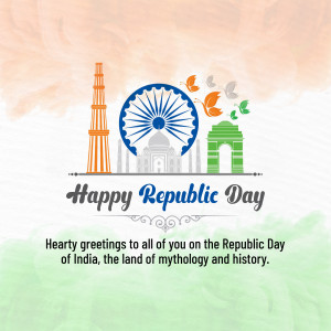 Republic Day of India with iconic landmarks