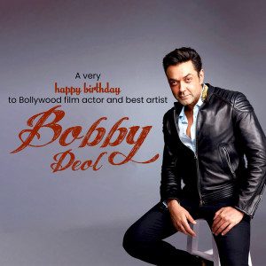 Bobby Deol Birthday Wish Creative Design For Telegram