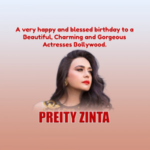 Preity Zinta Birthday Wish Design For Threads