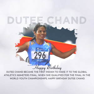 Dutee Chand - Happy Birthday Image For Threads