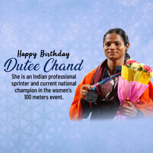 Happy Birthday Dutee Chand Graphic For LinkedIn