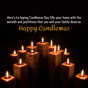 Candlemas greeting with lit candles