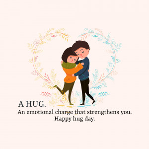 Happy Hug Day Illustration Flyer For Pinterest