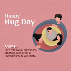 Happy Hug Day - Embrace Love & Belonging Business Poster For Telegram