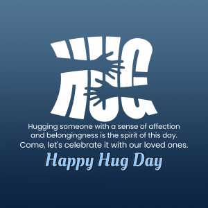 Happy Hug Day Greeting Promotional Banner For X