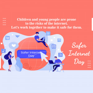 Safer Internet Day Illustration Flyer For X