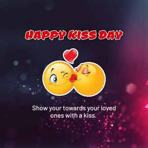 Happy Kiss Day Greeting Branding Post For X