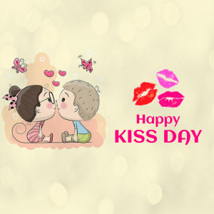 Happy Kiss Day Illustration Design For Pinterest