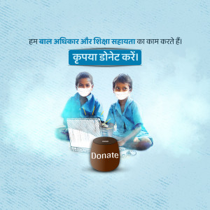 Donate For Children's Education Marketing Image For Facebook
