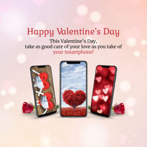 Happy Valentine's Day Smartphone Promotion Template For Google Business Profile