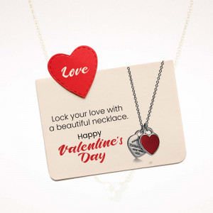 Valentine's Day Heart Lock Necklace Graphic For Instagram